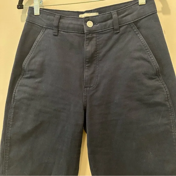 Everlane The Utility Barrel Pant Jean Cotton Twill Navy Blue High Rise 4 Panel - Picture 12 of 16